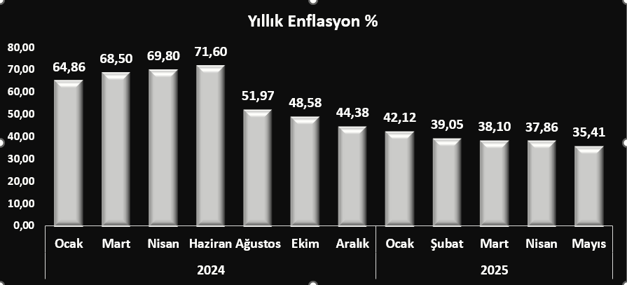 Enflasyon Mayıs Yıllık Zaman Serisi