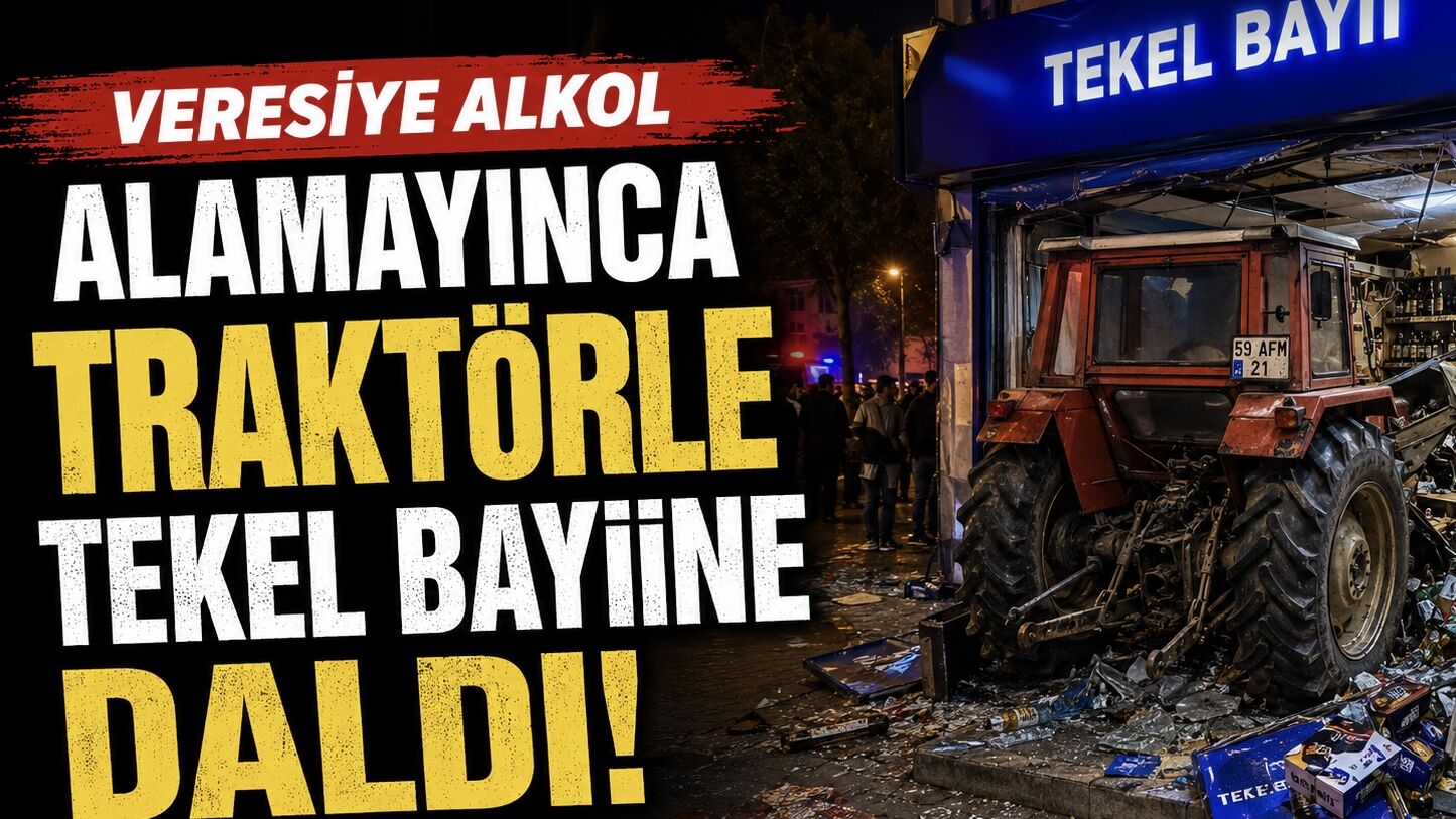 Veresiye Alkol Alamayınca Traktörle Tekel Bayiine Daldı!