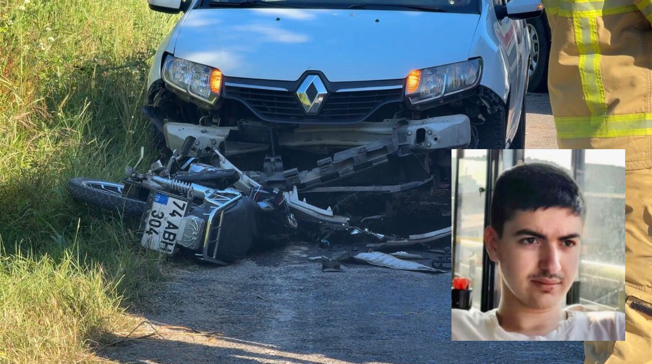 Otomobille çarpışan motosikletin genç sürücüsü öldü