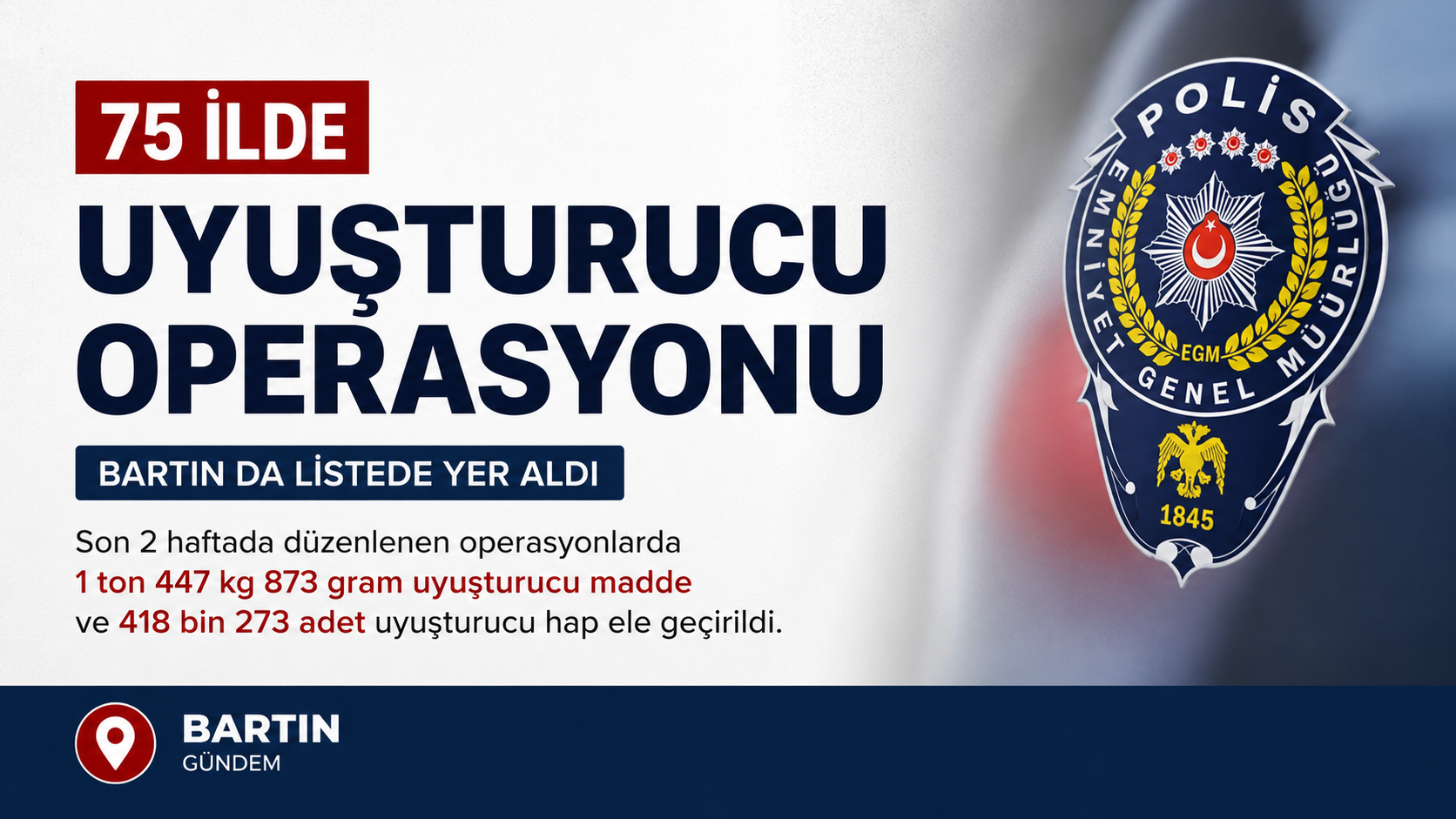 1,5 Ton Uyuşturucu Ele Geçirildi: Bartın da Listede