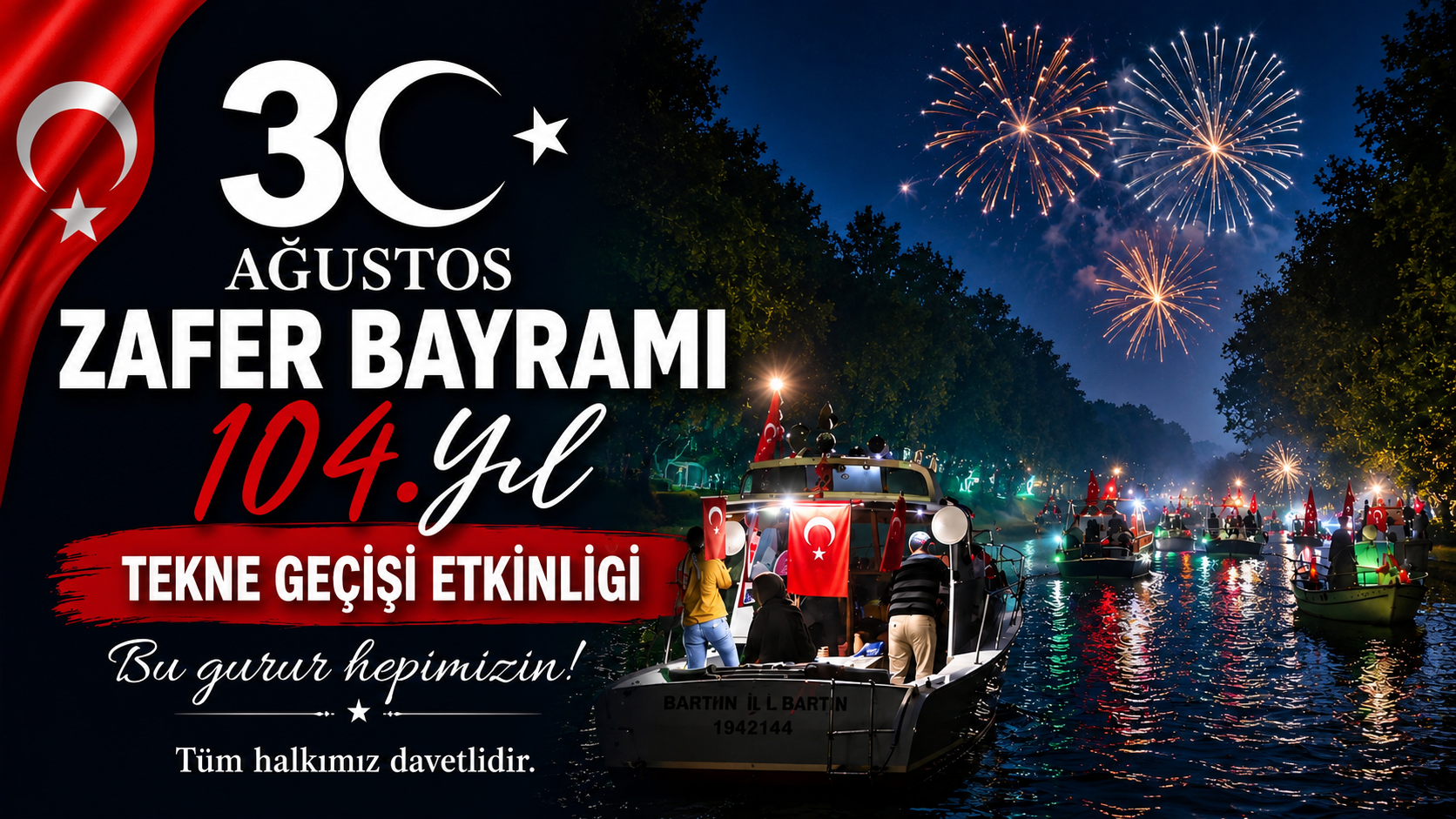 Bartın’da 30 Ağustos Zafer Bayramı’na Özel Tekne Geçişi