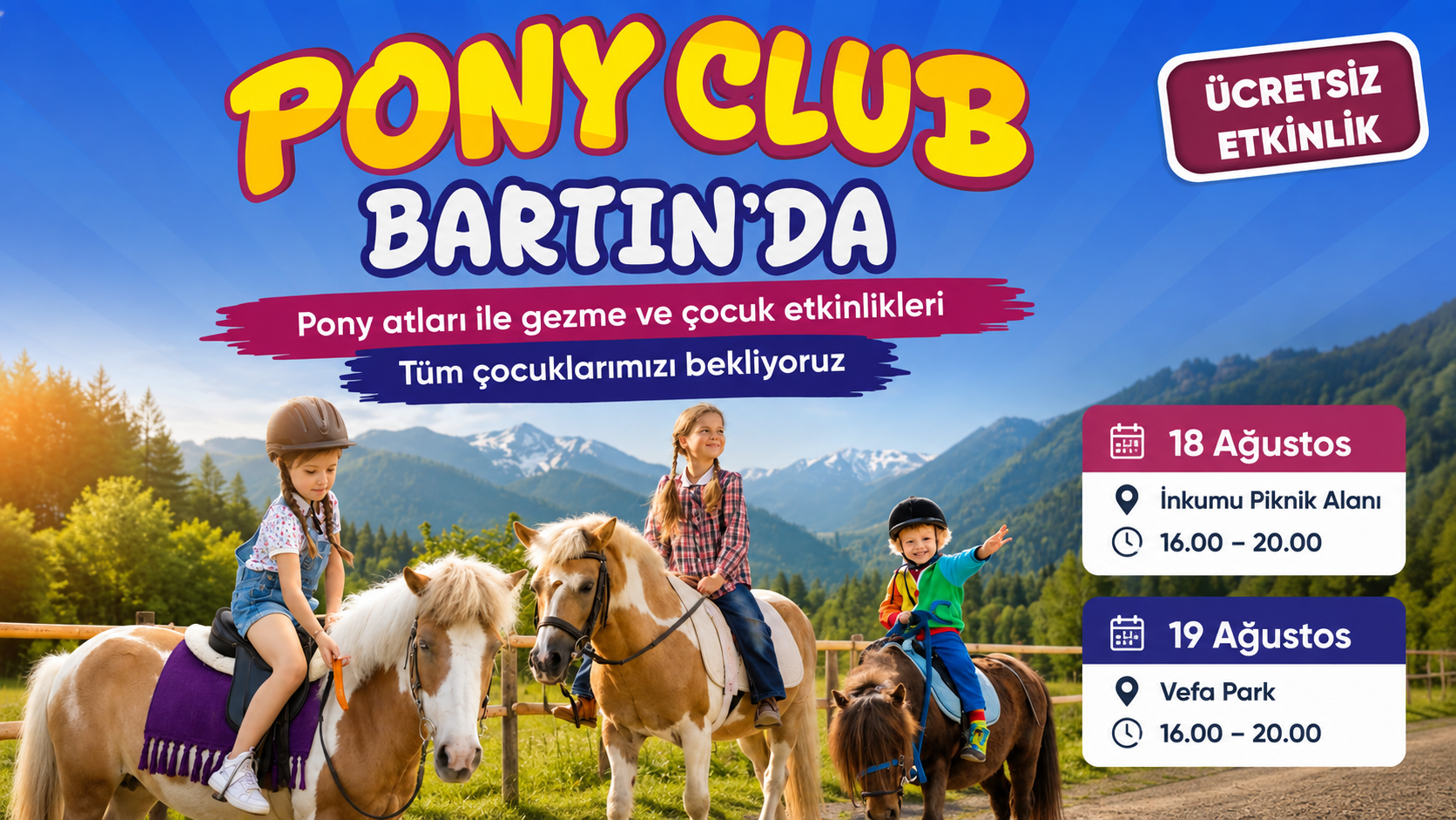 Çocuklar Hazır mı? Pony Club İki Gün Boyunca Bartın’da