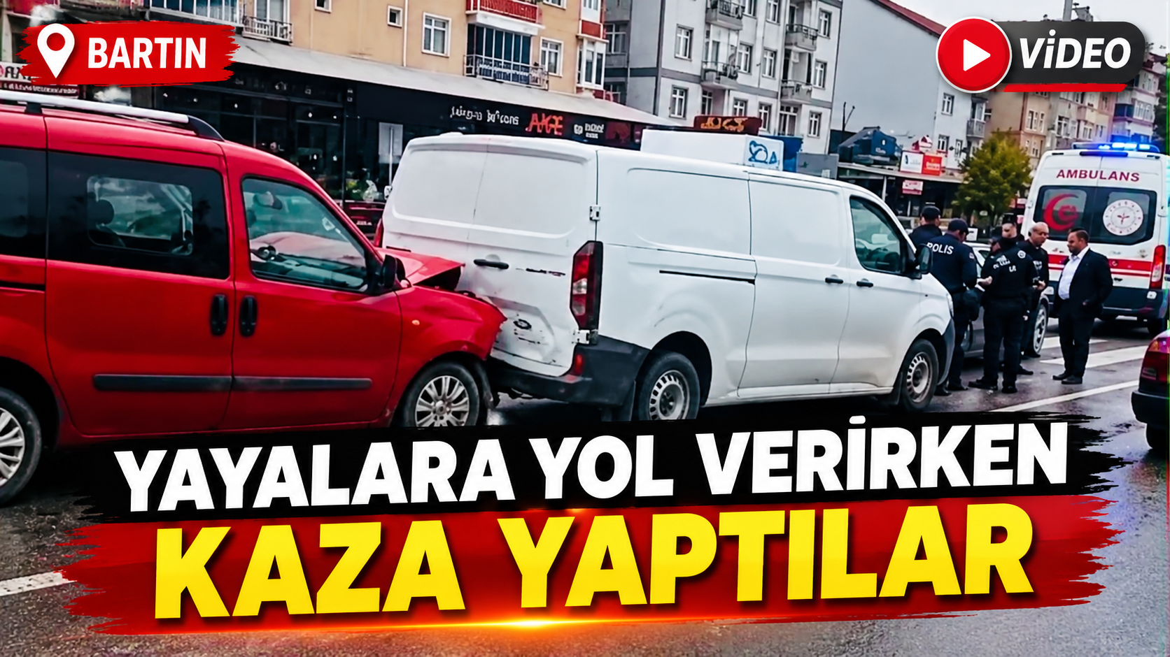 Yaya Geçidinde Zincirleme Kaza! Üç Araç Birbirine Girdi