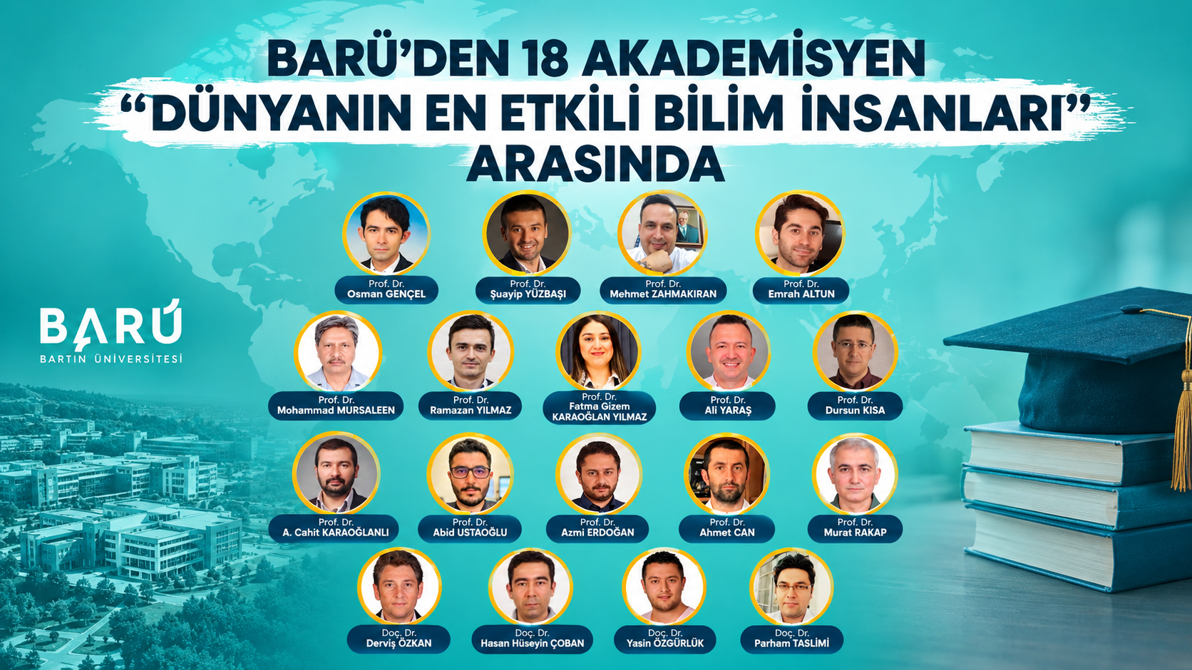 Bartın'dan 18 Akademisyen Dünyanın En Etkilileri Arasında