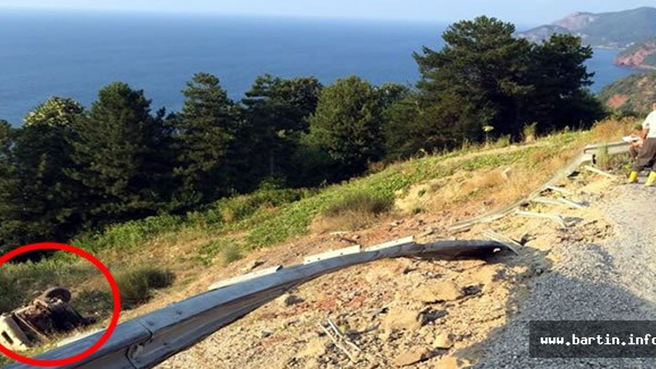 Virajı Alamadı Uçuruma Yuvarlandı: 1 Yaralı