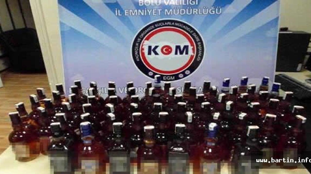 70 Şişe Sahte Viski Ele Geçirildi