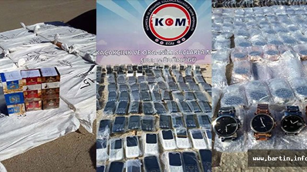 Minibüs dolusu kaçak telefon, saat, gözlük, tütün