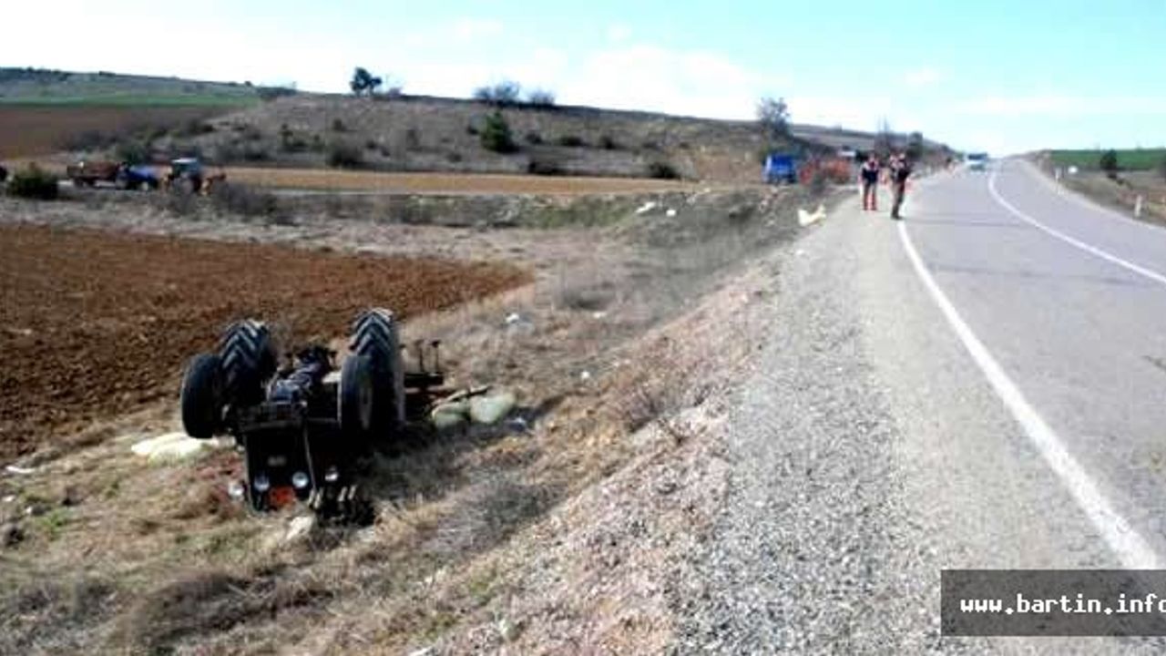 Şarampole devrilen traktörün sürücüsü öldü