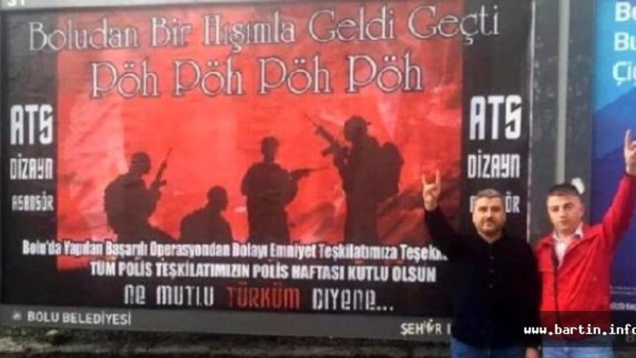 2 teröristi öldüren Polis Özel Harekat'a teşekkür afişi