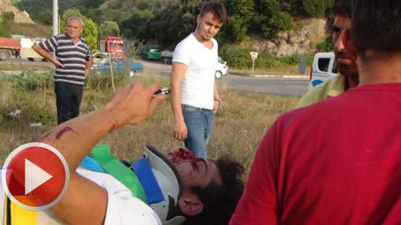 Takla atan motosikletteki 2 kardeş yaralandı