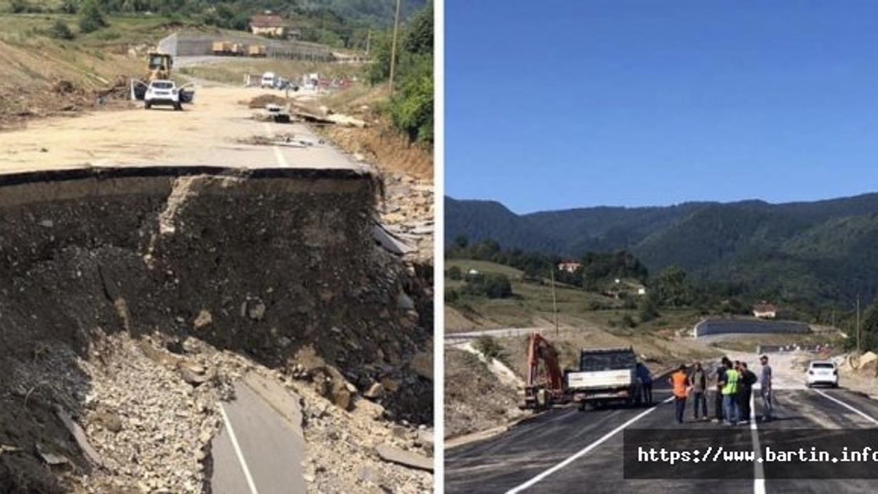Selde Çöken 200 Metrelik Yol Ulaşıma Açıldı