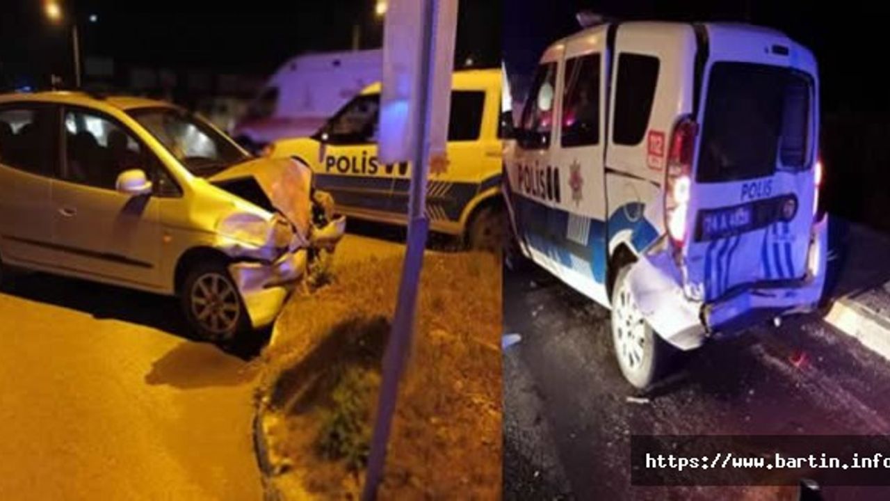 Uygulamadan Kaçan Alkollü Sürücü Ekip Otosuna Çarptı