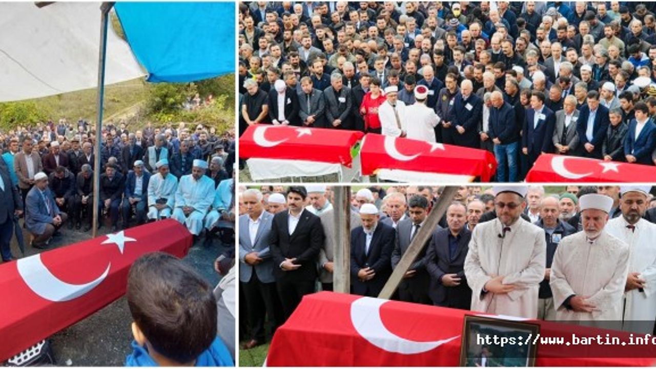 Aynı Gün İşe Başlayan 3 Maden Şehidi Yan Yana Uğurlandı