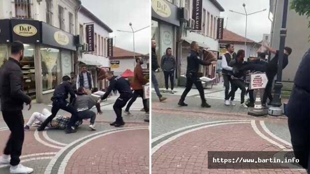 Bartın’da Polise Yumruk Atan Şahsa Linç Girişimi