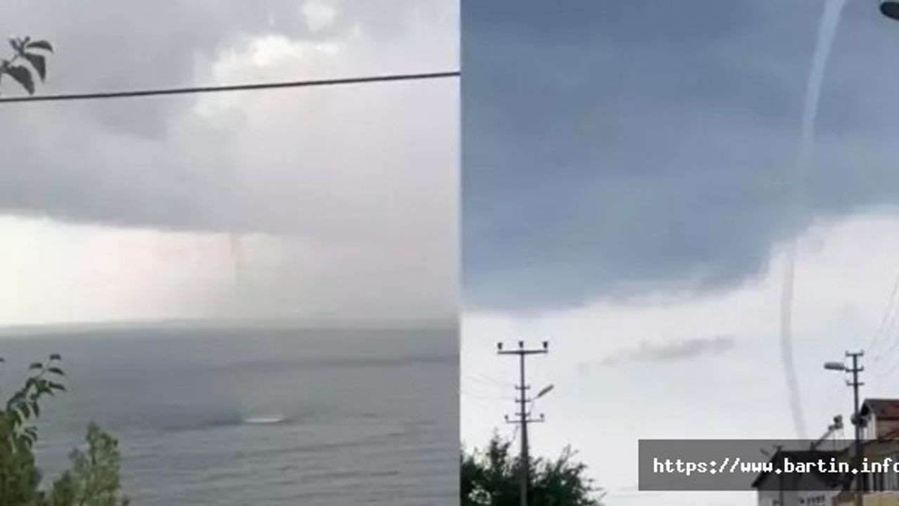 Karaya 100 Metre Mesafede Çıkan Hortum Korkuttu