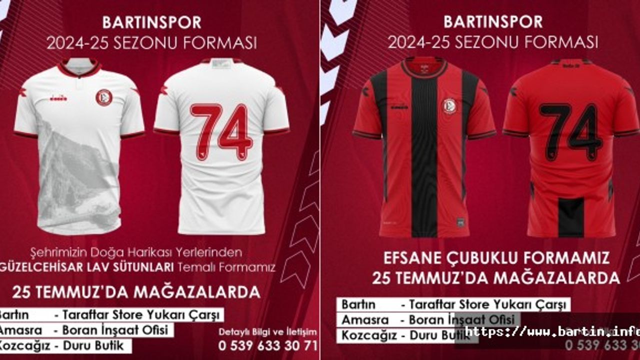 Bartınspor’un Yeni Sezon Formaları Satışa Çıkıyor