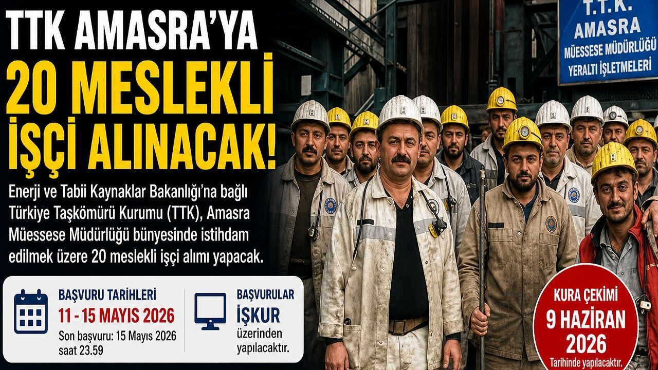 Amasra TTK'ya 20 İşçi Alınacak