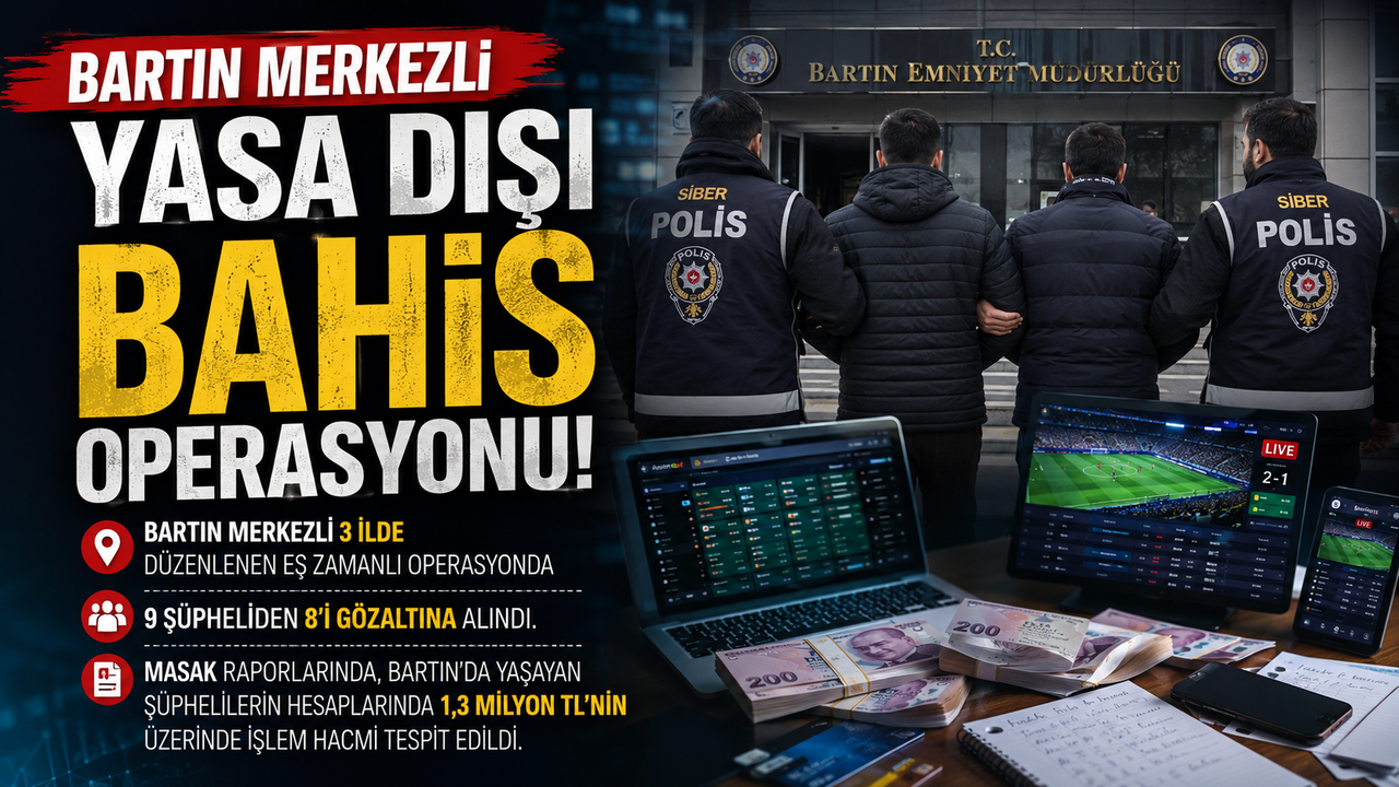 Bartın Merkezli Yasa Dışı Bahis Operasyonu: 8 Gözaltı