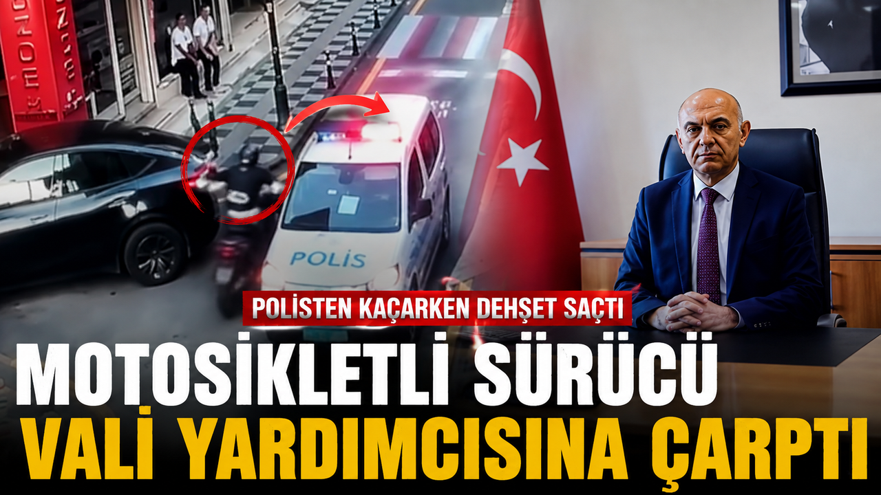 Polisten kaçan motosikletli sürücü vali yardımcısına çarptı