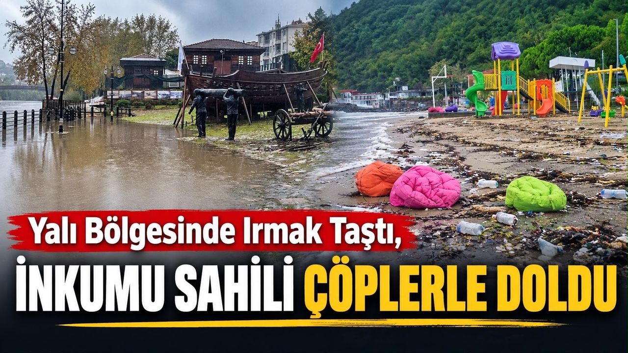 Yalı Bölgesinde Irmak Taştı, İnkumu Sahili Çöplerle Doldu