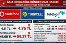 GSM operatörlerinin tarifelerine %15 zam geldi