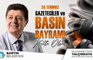 Başkan Yalçınkaya'dan 24 Temmuz Basın Bayramı Mesajı