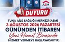 Tuna Mahallesi Aile Sağlığı Merkezi Taşınıyor