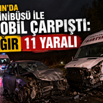 Bartın’da yolcu minibüsü ile otomobil çarpıştı: 11 yaralı