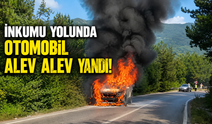 İnkumu Yolunda Otomobil Alev Alev Yandı