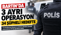 Bartın’da 3 Ayrı Operasyon: 34 Şüpheli Hedefte