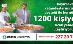 1200 kişiye sıcak yemek