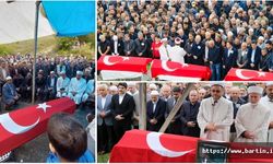 Aynı Gün İşe Başlayan 3 Maden Şehidi Yan Yana Uğurlandı