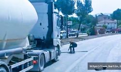 Trafikte Tehlikeli Anlar, 5 Metrelik Boruyu...