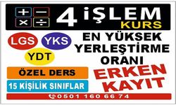 LGS'de en yüksek yerleştirme oranı; 4 İşlem Kurs