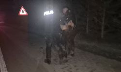 Peşinden koşan polislerle beraber bataklığa saplandı