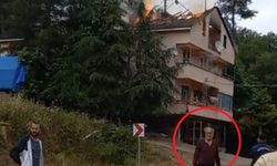 Kalbi evinin yanmasına dayanamadı