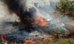 Şarampole uçan otomobil alev topuna döndü