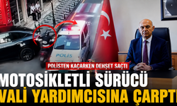 Polisten kaçan motosikletli sürücü vali yardımcısına çarptı