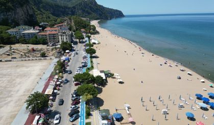 Türkiye'nin en serin plajı dronla görüntülendi