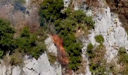 Ormancılar alevler içinde! Kıl payı faciayı dron kaydetti