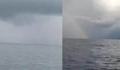Denizde önce hortum sonra gökkuşağı