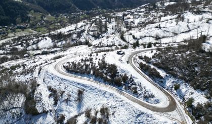 Küre Dağları Milli Parkı'nda kar manzarası