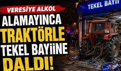 Veresiye Alkol Alamayınca Traktörle Tekel Bayiine Daldı!