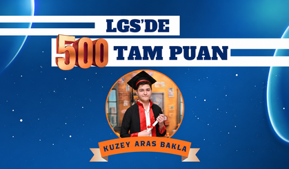 Bartınlı Kuzey Aras LGS'de 500 Tam Puan Aldı