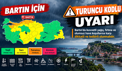Bartın İçin Turuncu Kodlu Yağış Uyarısı!