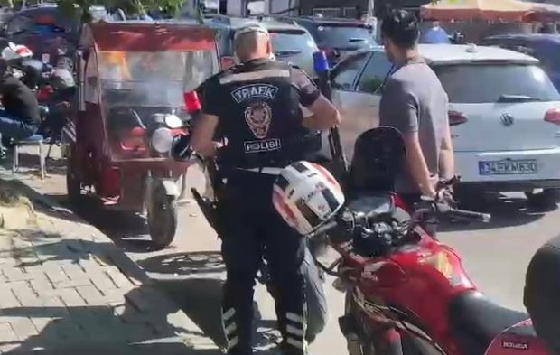 Ters yönden gelen motosiklet sürücüsüne ceza
