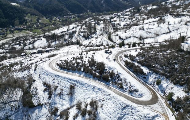 Küre Dağları Milli Parkı'nda kar manzarası