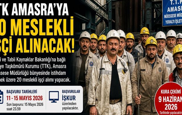 Amasra TTK'ya 20 İşçi Alınacak