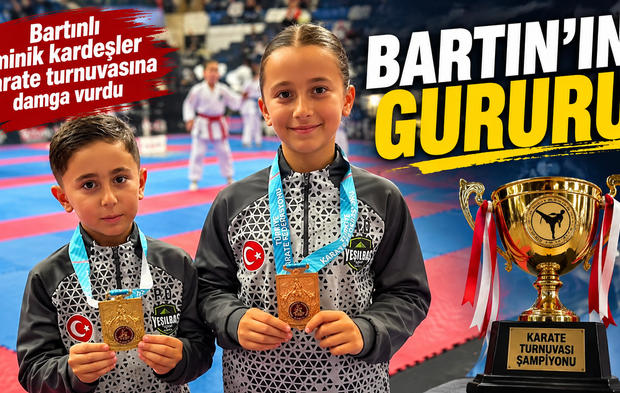 Bartınlı Minik Kardeşler Karate Turnuvasına Damga Vurdu