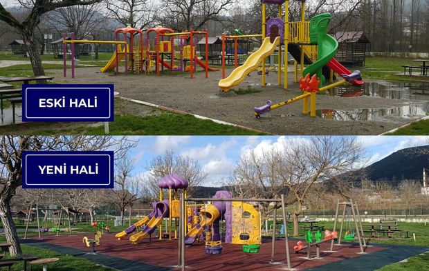 Bartın’da Çocuk Parklarında Yenileme Çalışmaları Sürüyor